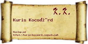 Kuris Kocsárd névjegykártya
